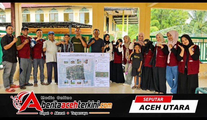 30 Hari Mengabdi, KPM Mandiri Kelompok 09 Resmikan Peta Administrasi Gampong Ude