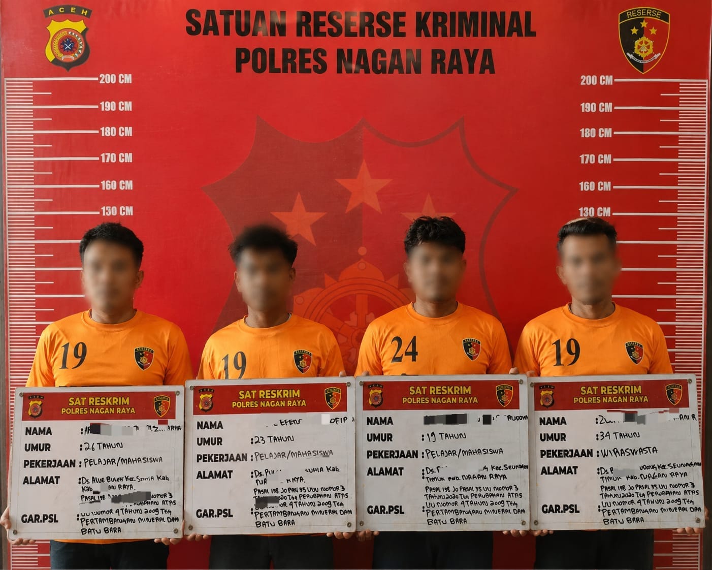 Polres Nagan Raya Sikat Tambang Ilegal, 2 Beko Disita 4 Orang Digelandang